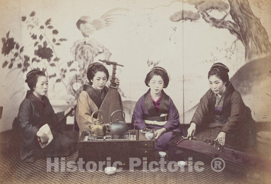 Art Print : Felice Beato, Musical Party, 1868 - Vintage Wall Art