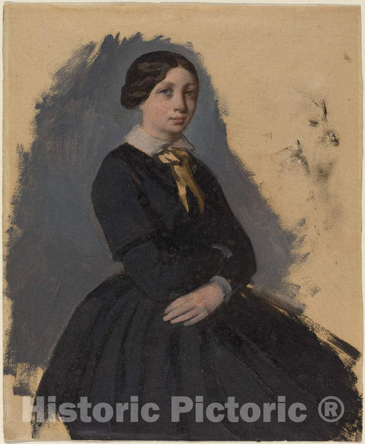 Art Print : Edgar Degas, Young Woman in Black, c.1863 - Vintage Wall Art