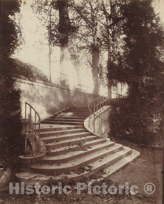 Art Print : EugÃ¨ne Atget, The Steps at Saint-Cloud, 1906 - Vintage Wall Art