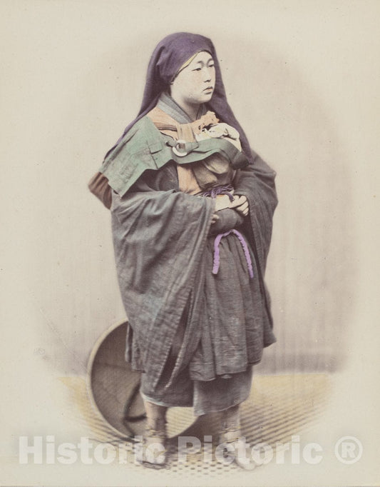 Art Print : Felice Beato, Mendicant Nun, 1868 - Vintage Wall Art