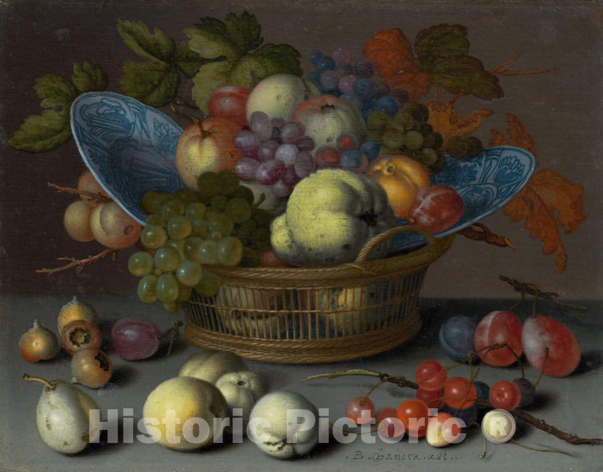Art Print : Balthasar Van der AST, Basket of Fruits, c. 1622 - Vintage Wall Art