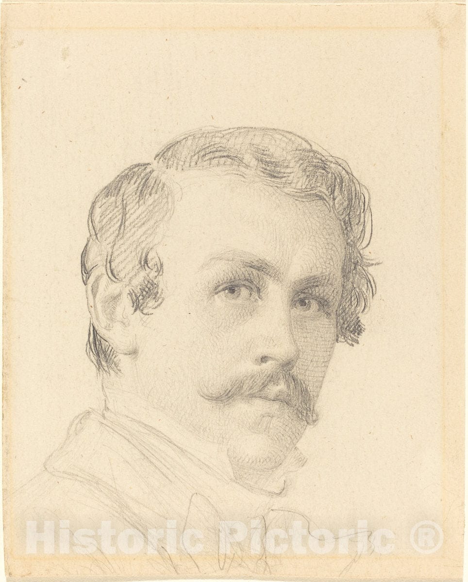 Art Print : Eastman Johnson, Self-Portrait, c. 1850 - Vintage Wall Art