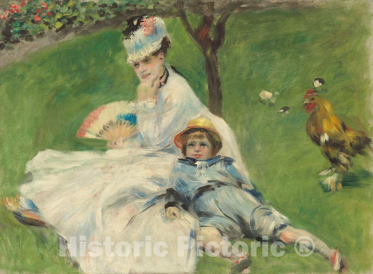 Art Print : Auguste Renoir, Madame Monet and Her Son, 1874 - Vintage Wall Art