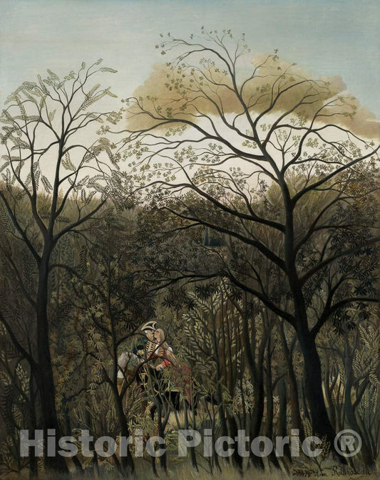 Art Print : Henri Rousseau, Rendezvous in The Forest, 1889 - Vintage Wall Art