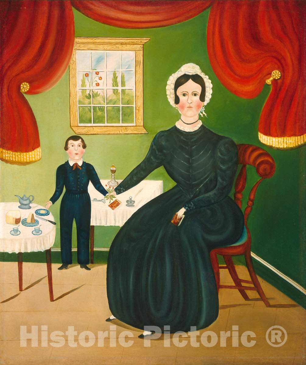 Art Print : Interior Scene, c. 1840 - Vintage Wall Art