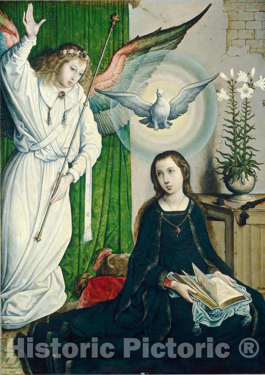 Art Print : Juan de Flandes, The Annunciation, c.1514 - Vintage Wall Art