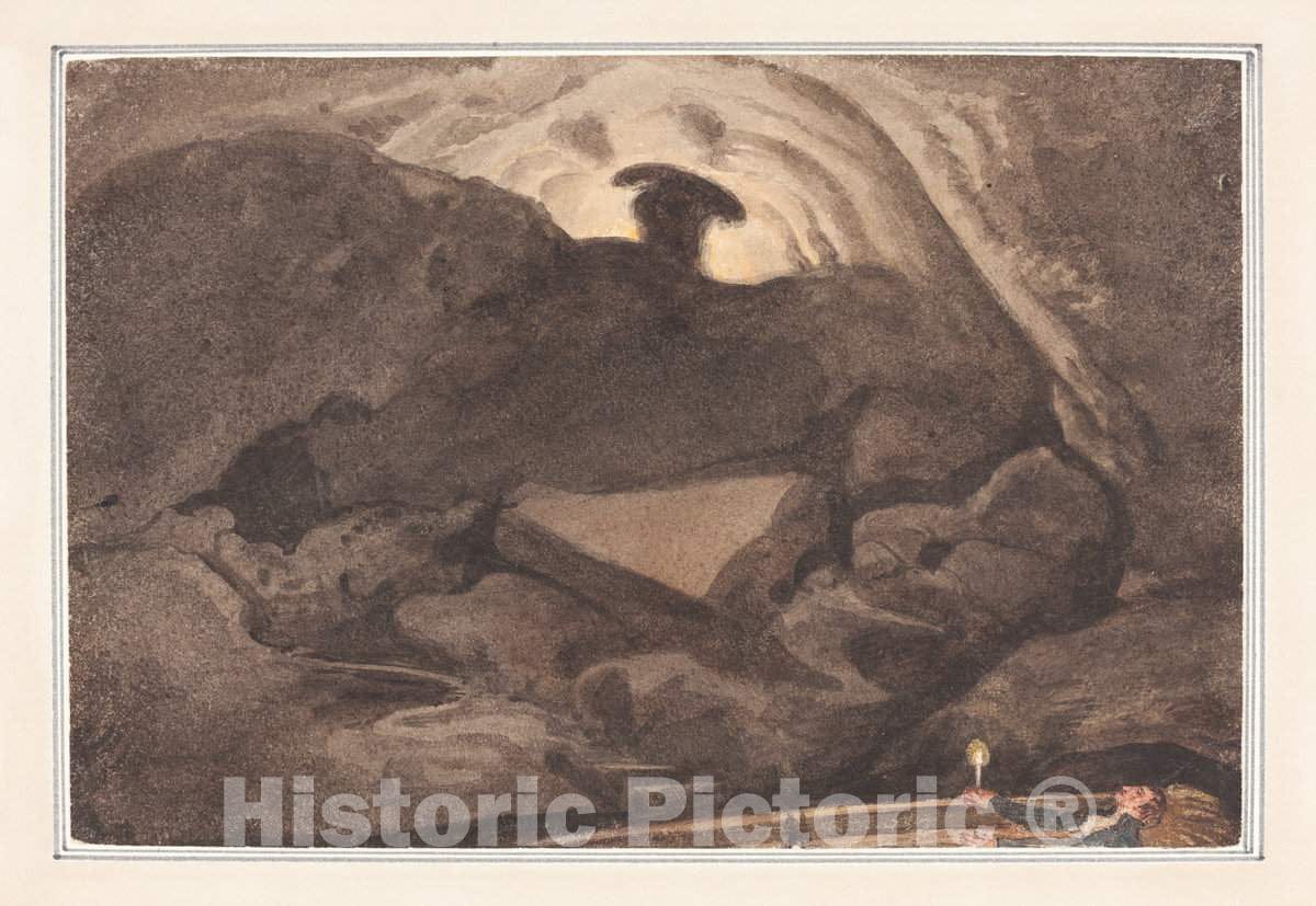 Art Print : Cumberland, Scene in a Cave - Vintage Wall Art