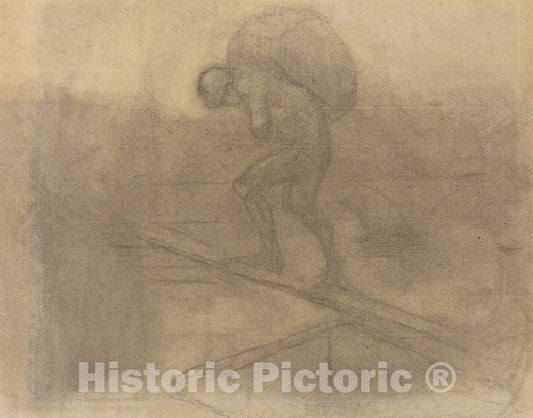 Art Print : HonorÃ© Daumier, Man Carrying a Sack - Vintage Wall Art