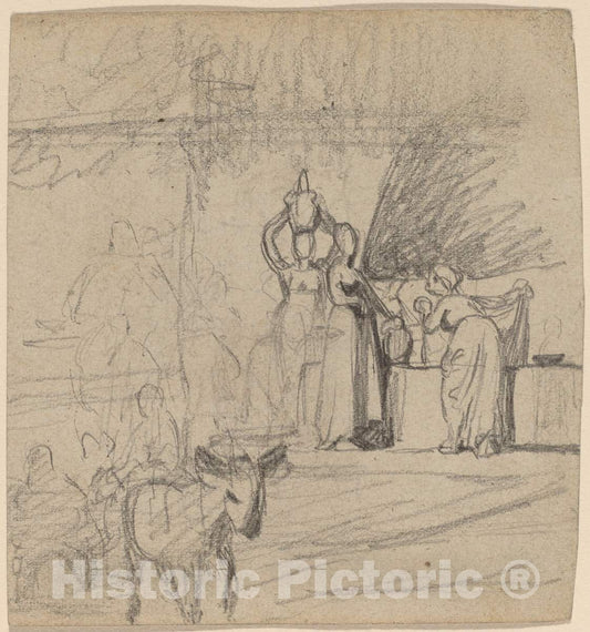 Art Print : Elihu Vedder, Son and Donkey, c. 1859 - Vintage Wall Art