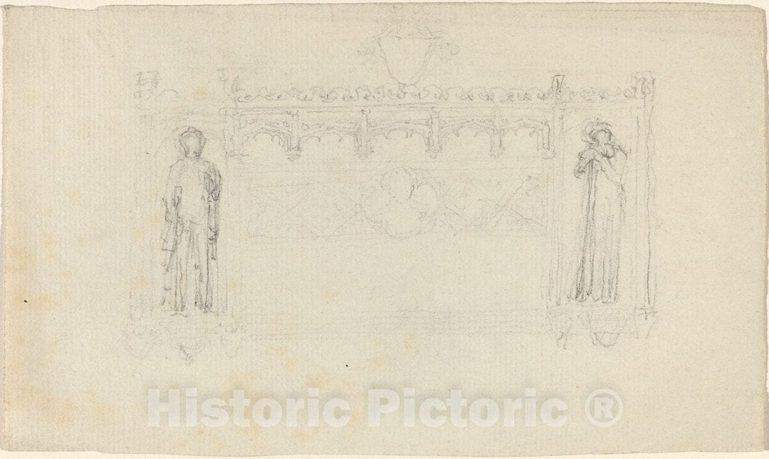 Art Print : John Flaxman, Design for a Monument - Vintage Wall Art