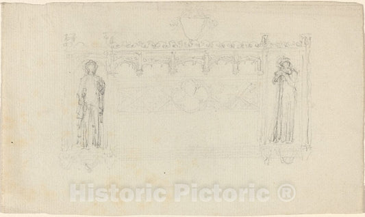 Art Print : John Flaxman, Design for a Monument - Vintage Wall Art