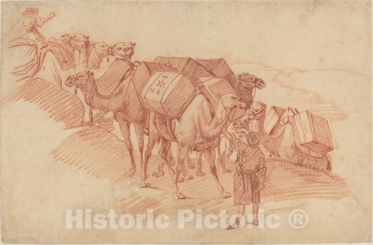 Art Print : Camel Caravan - Vintage Wall Art