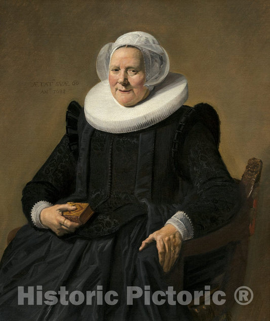 Art Print : Frans Hals, Portrait of an Elderly Lady, 1633 - Vintage Wall Art