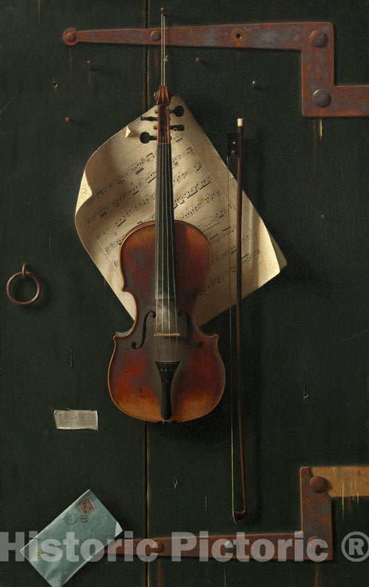 Art Print : The Old Violin 1886,  William Michael Harnett -  Vintage Wall Art