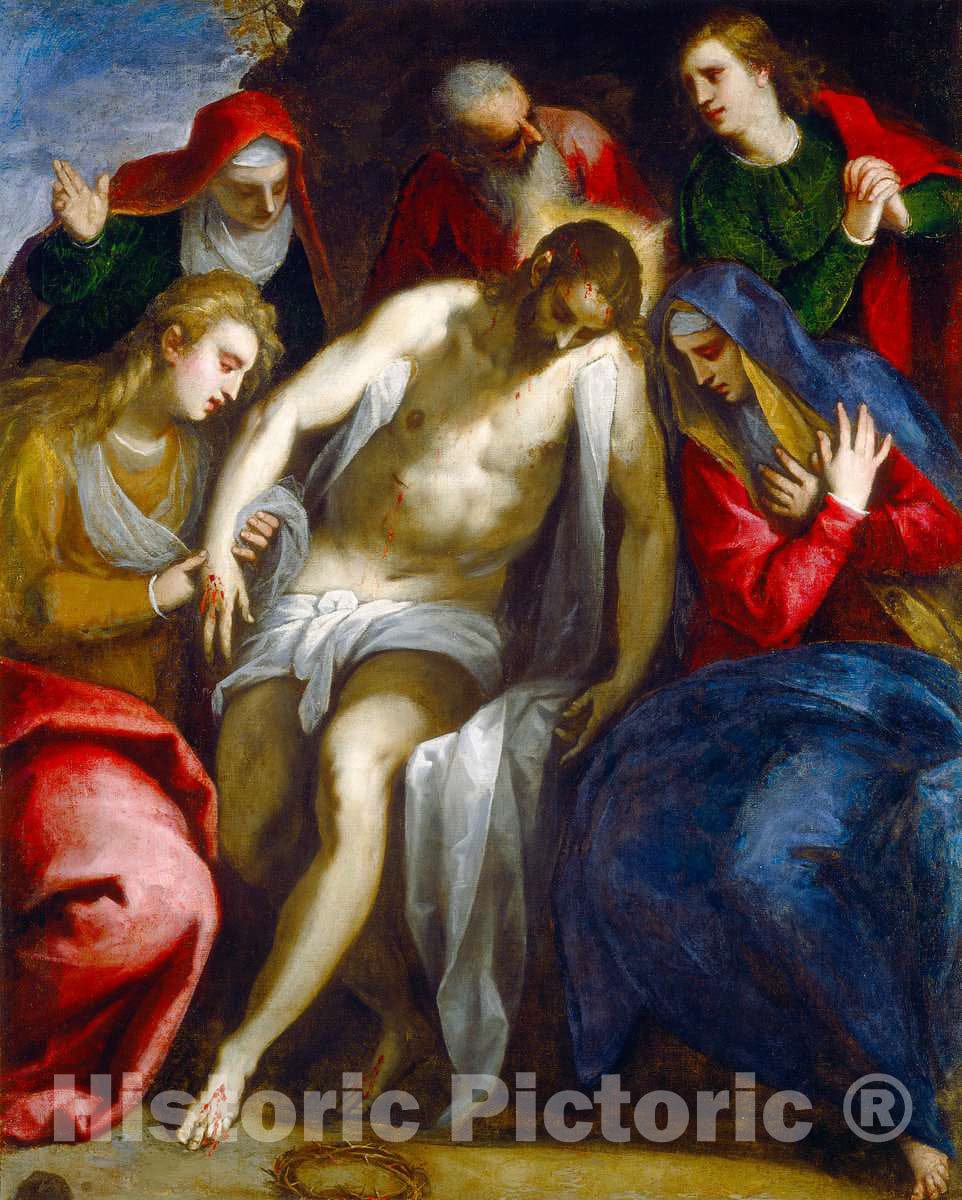 Art Print : Jacopo Palma il Giovane, Lamentation, c. 1620 - Vintage Wall Art