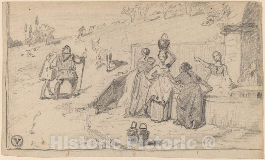 Art Print : Elihu Vedder, Father and Son, c. 1859 - Vintage Wall Art
