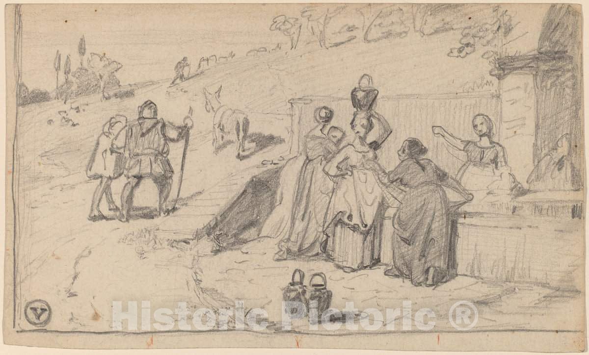 Art Print : Elihu Vedder, Father and Son, c. 1859 - Vintage Wall Art