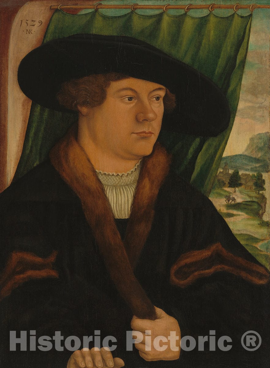 Art Print : Nicolaus Kremer, Portrait of a Nobleman, 1529 - Vintage Wall Art