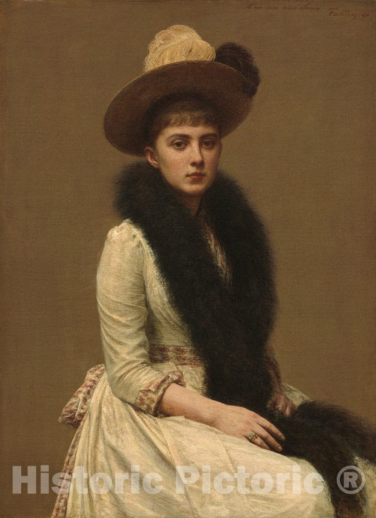 Art Print : Henri Fantin-Latour, Portrait of Sonia, 1890 - Vintage Wall Art