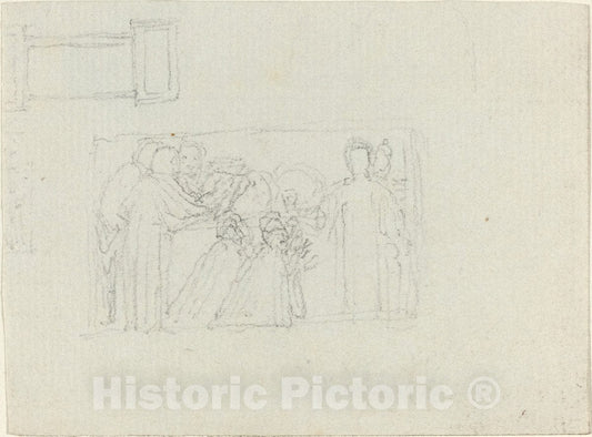 Art Print : John Flaxman, Sheet of Studies [Recto and Verso] - Vintage Wall Art