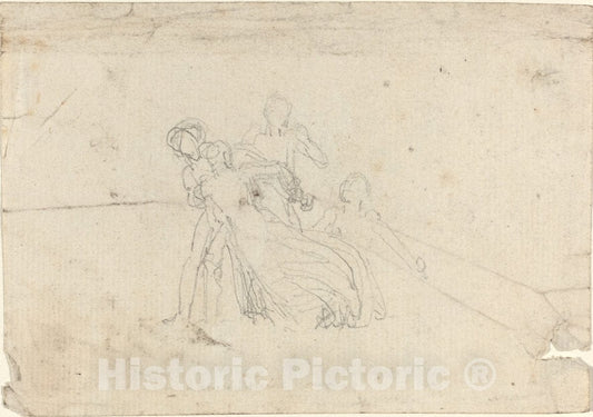 Art Print : John Flaxman, Sheet of Studies [Recto and Verso] - Vintage Wall Art
