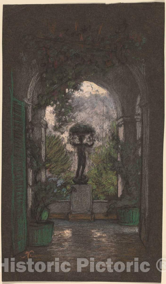 Art Print : Elihu Vedder, Capri, 1913 - Vintage Wall Art
