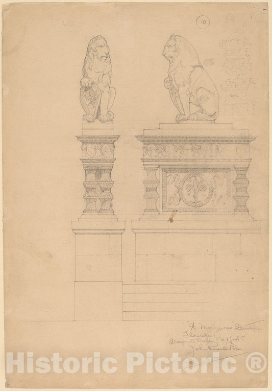 Art Print : John Russell Pope, Il Marzocco, Donatello, c. 1896 - Vintage Wall Art