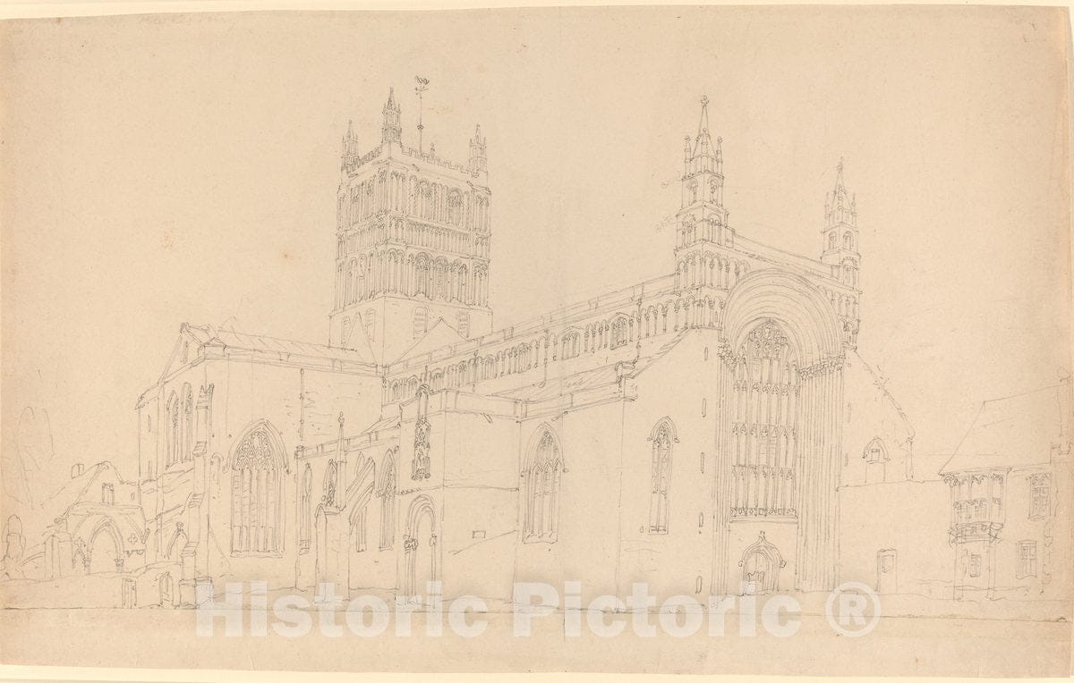 Art Print : Joseph Mallord William Turner, Tewkesbury Abbey - Vintage Wall Art