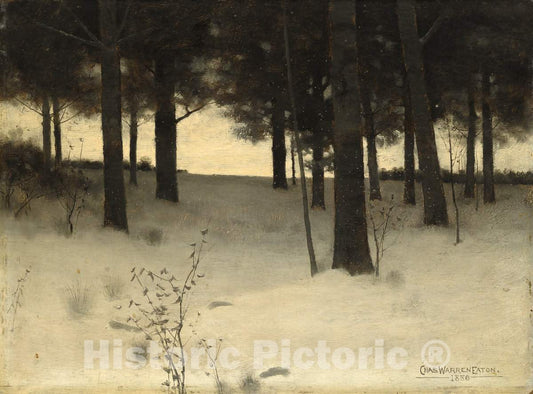 Art Print : Charles Warren Eaton, Woods in Winter, 1886 - Vintage Wall Art