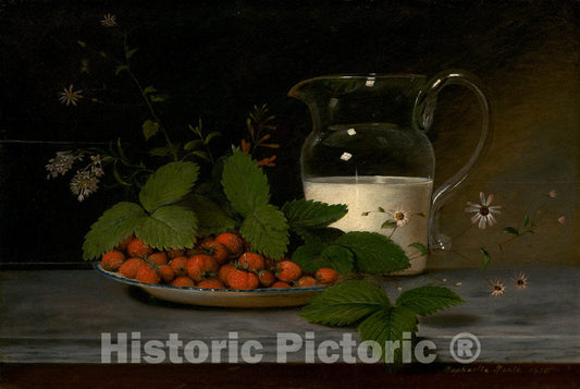 Art Print : Raphaelle Peale, Strawberries and Cream, 1816 - Vintage Wall Art
