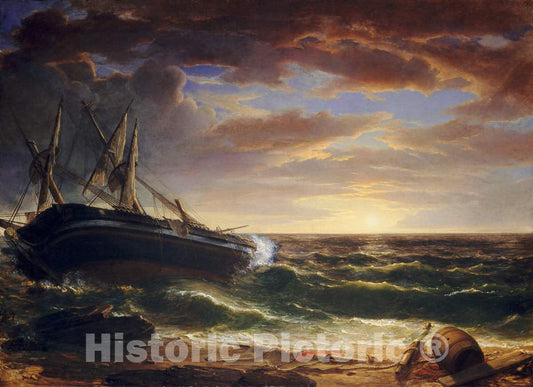 Art Print : Asher Brown Durand, The Stranded Ship, 1844 - Vintage Wall Art