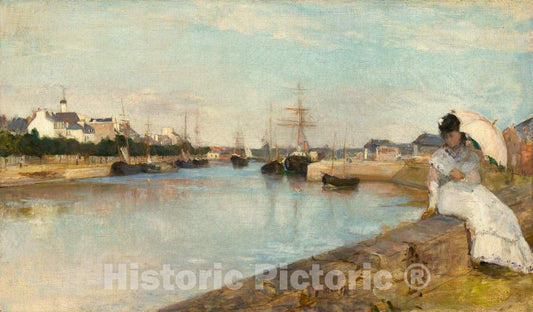Art Print : Berthe Morisot, The Harbor at Lorient, 1869 - Vintage Wall Art
