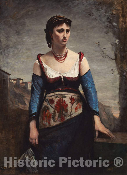 Art Print : Baptiste-Camille Corot, Agostina, 1866 - Vintage Wall Art