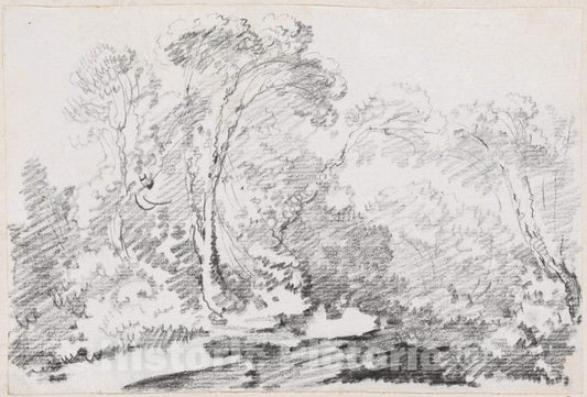 Art Print : Joseph-Marie Vien, Trees, c.1747 - Vintage Wall Art