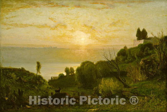 Art Print : George Inness, Lake Albano, Sunset, c. 1874 - Vintage Wall Art
