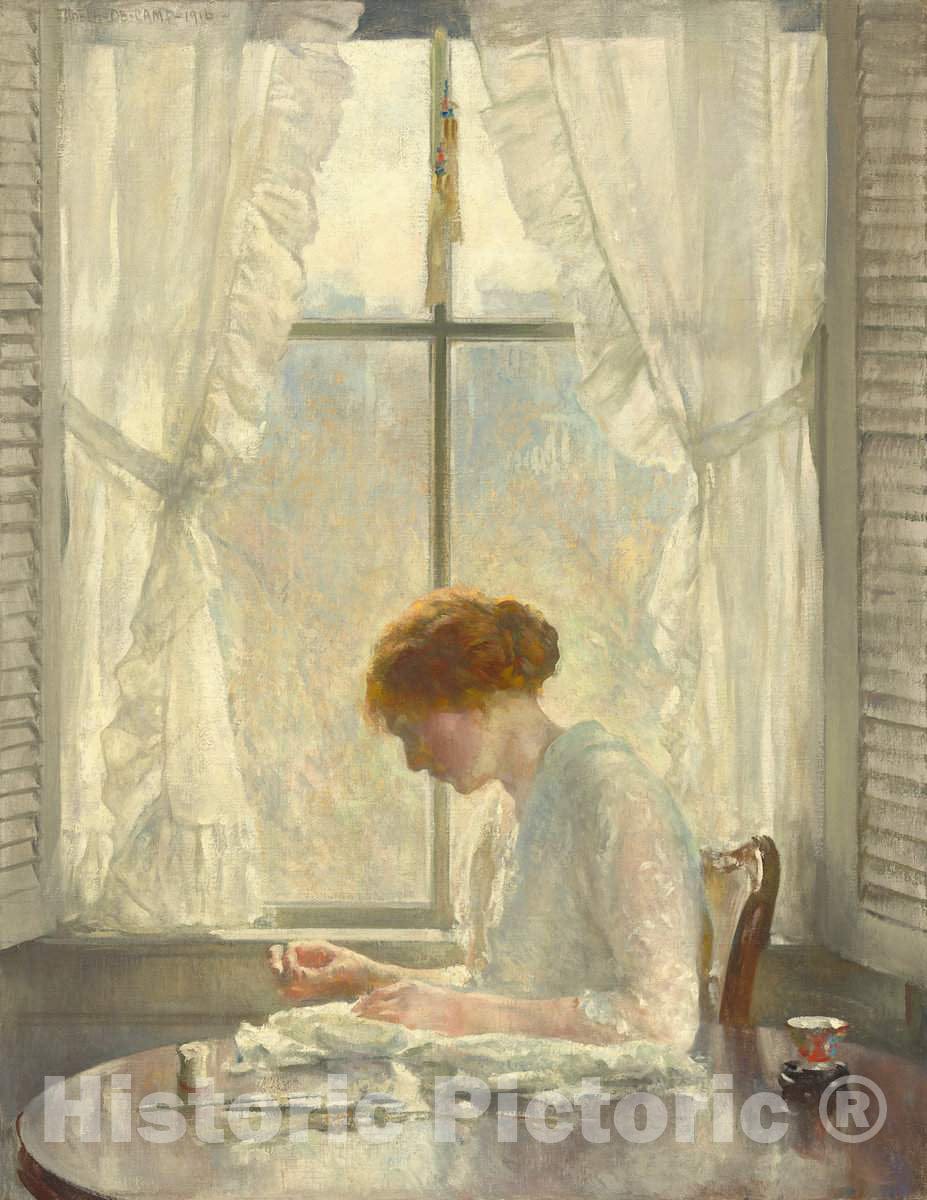 Art Print : Joseph Rodefer DeCamp, The Seamstress, 1916 - Vintage Wall Art