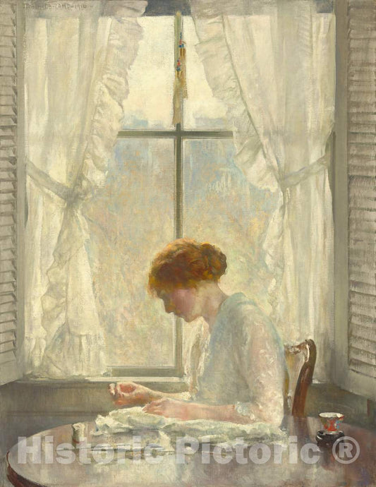 Art Print : Joseph Rodefer DeCamp, The Seamstress, 1916 - Vintage Wall Art