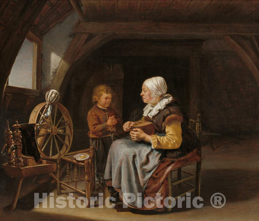 Art Print : Frans Van Mieris, Saying Grace, c.1653 - Vintage Wall Art