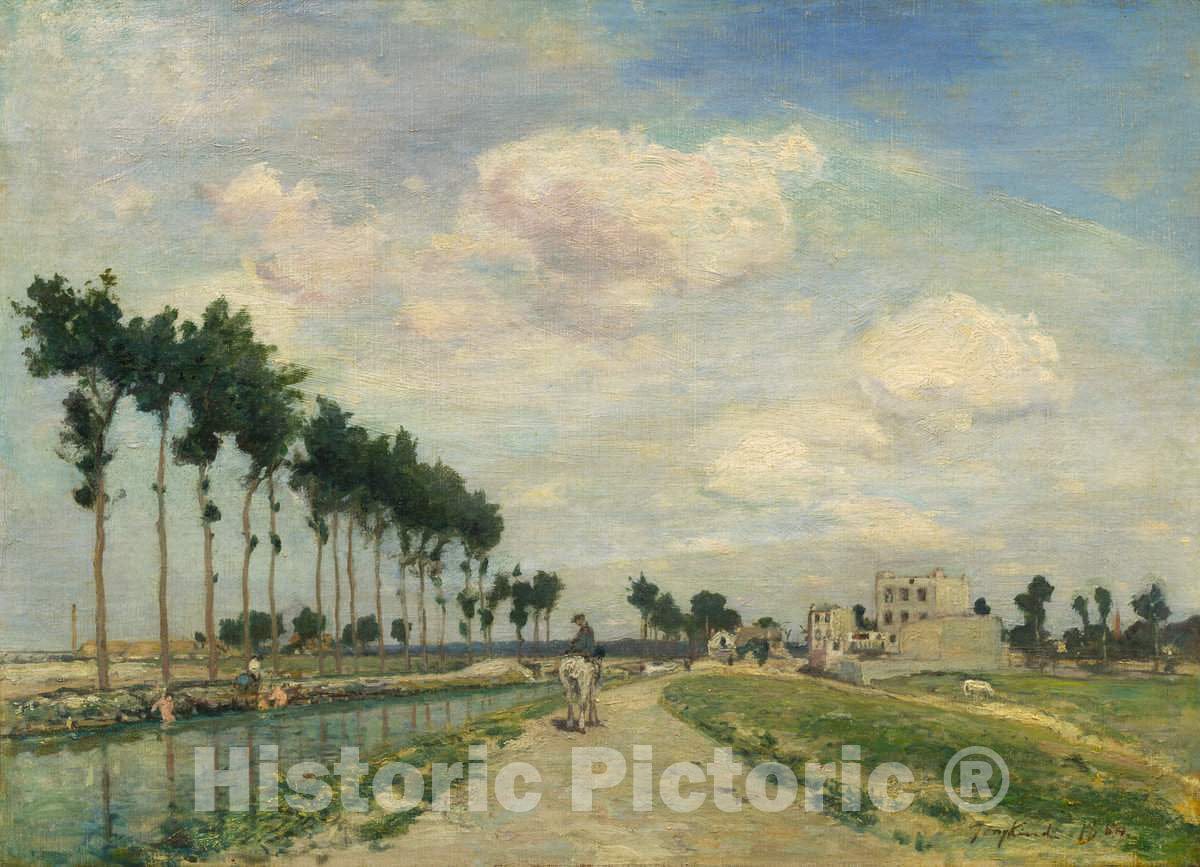 Art Print : Johan Barthold Jongkind, The Towpath, 1864 - Vintage Wall Art