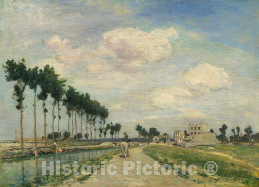 Art Print : Johan Barthold Jongkind, The Towpath, 1864 - Vintage Wall Art