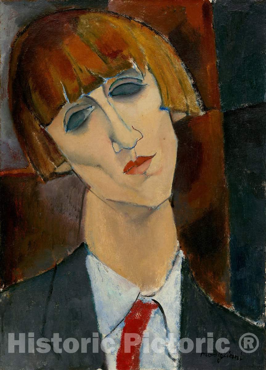 Art Print : Amedeo Modigliani, Madame Kisling, c. 1917 - Vintage Wall Art