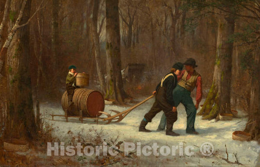 Art Print : Eastman Johnson, On Their Way to Camp, 1873 - Vintage Wall Art