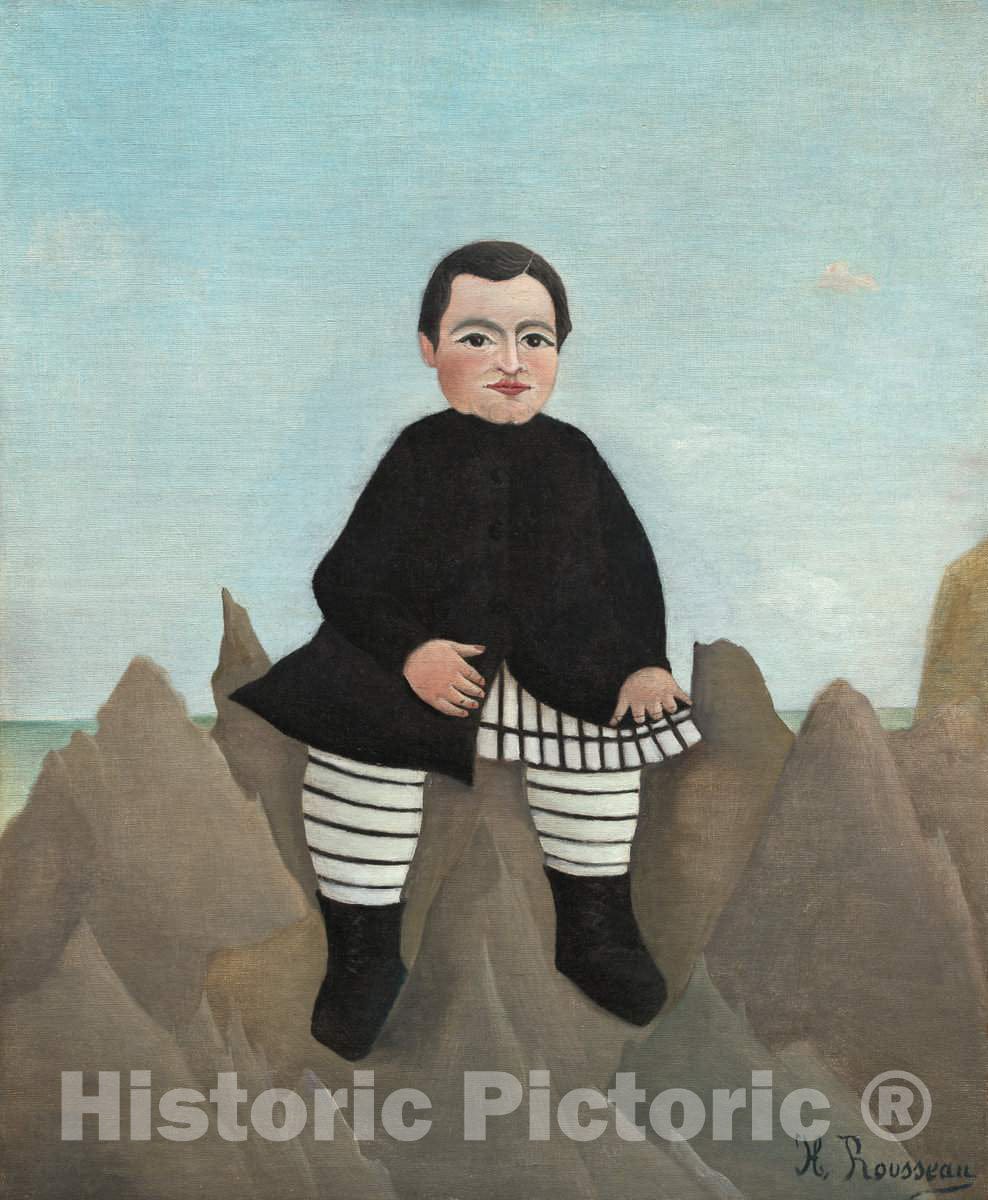 Art Print : Henri Rousseau, Boy on The Rocks, c.1896 - Vintage Wall Art