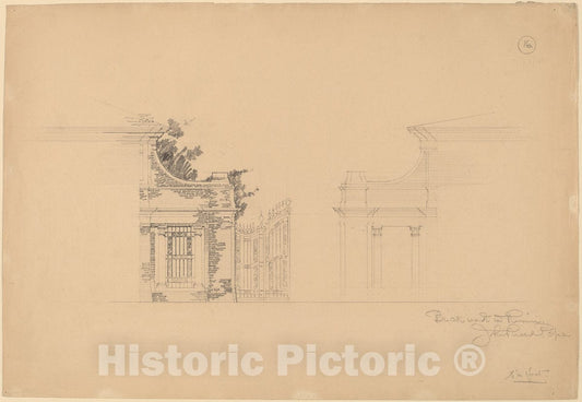 Art Print : John Russell Pope, Brickwork in Rimini, c. 1898 - Vintage Wall Art