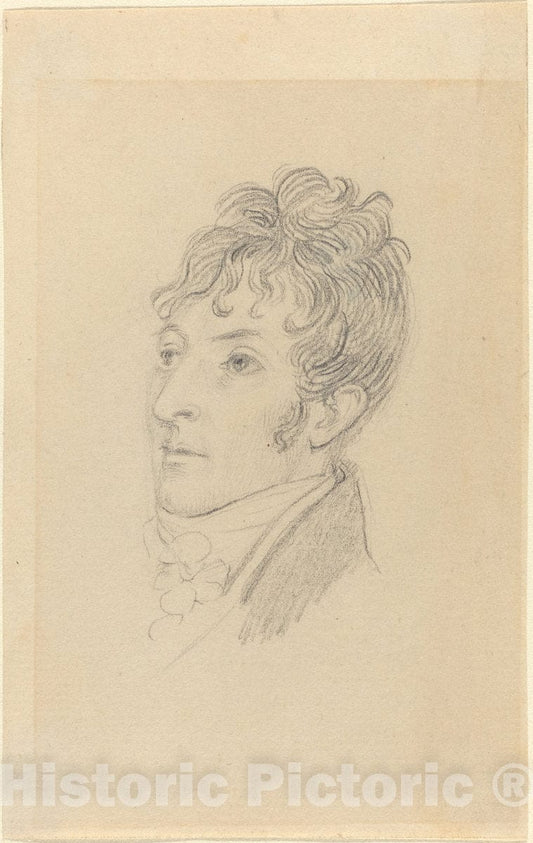Art Print : John Flaxman, Portrait of a Man - Vintage Wall Art