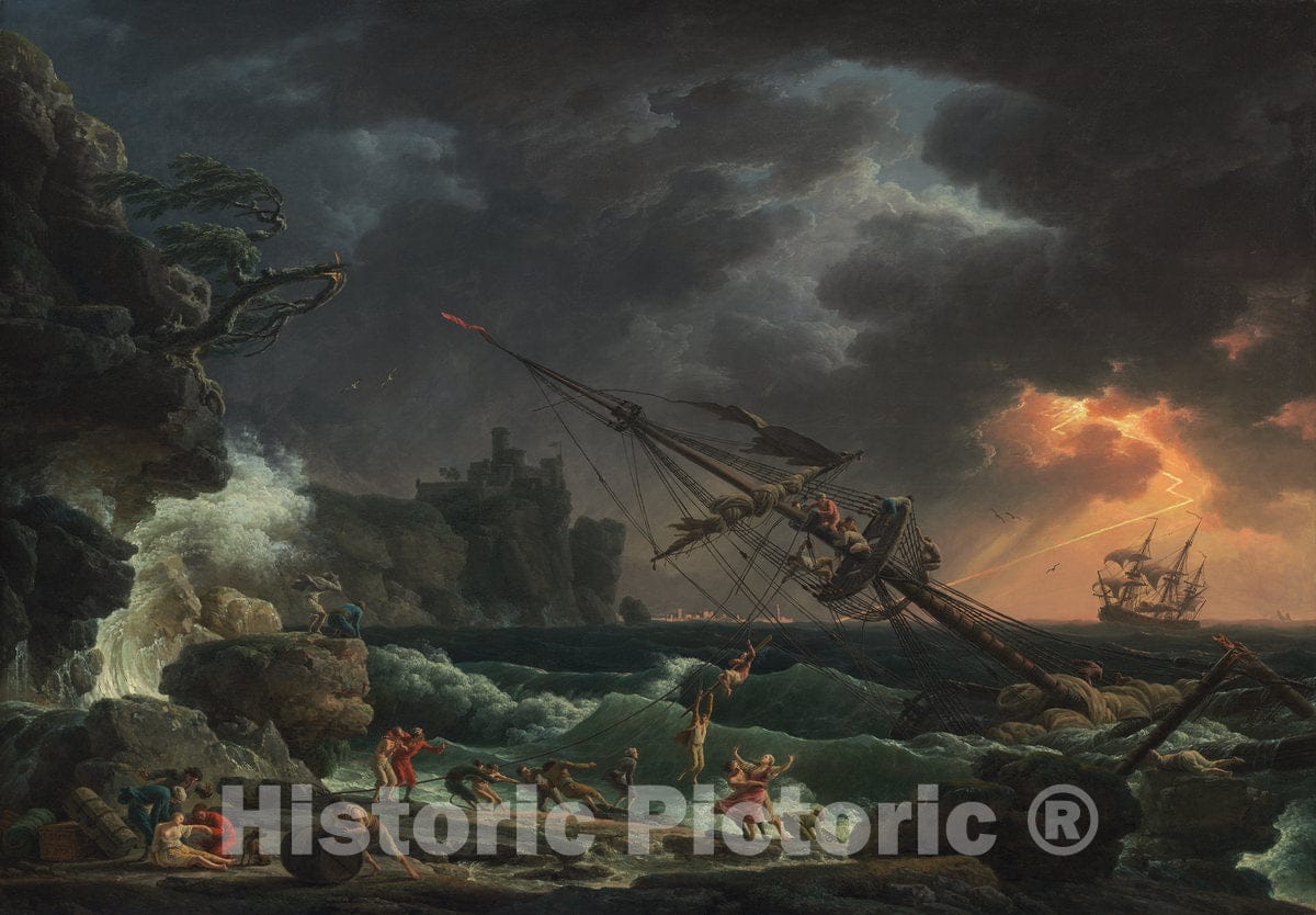 Art Print : Claude-Joseph Vernet, The Shipwreck, 1772 - Vintage Wall Art
