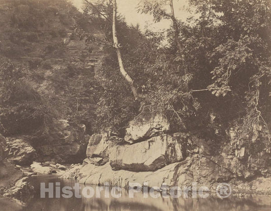 Art Print : G.B. Gething, River Scene, c. 1855 - Vintage Wall Art