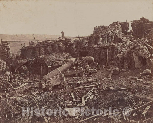 Art Print : James Robertson, Gun Battery, 1855-1856 - Vintage Wall Art