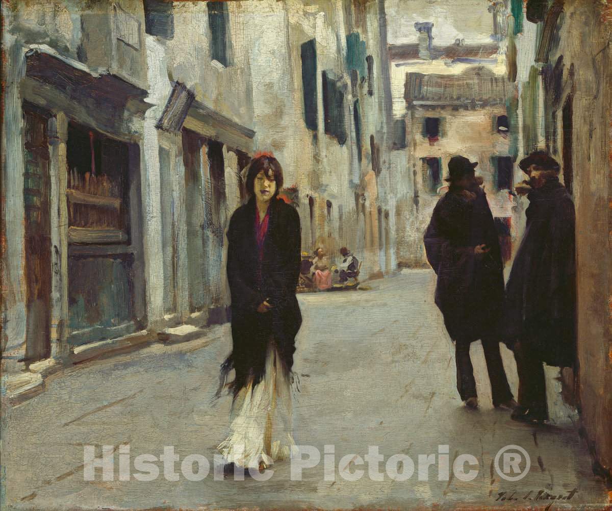 Art Print : John Singer Sargent, Street in Venice, 1882 - Vintage Wall Art