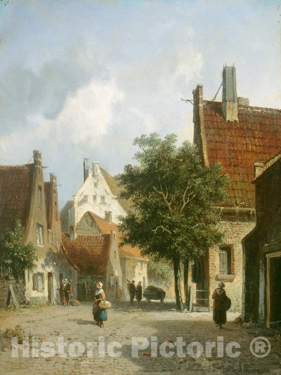 Art Print : Adrianus Eversen, Amsterdam Street Scene - Vintage Wall Art
